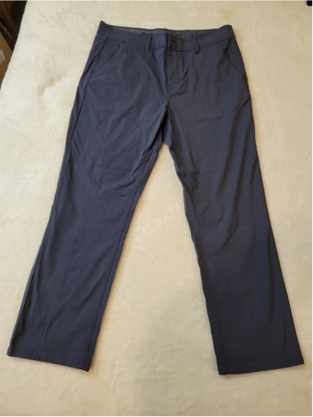 Weatherproof Vintage Mens Regular Fit Trail Pants 36x29 Navy Blue Nylon Stretch